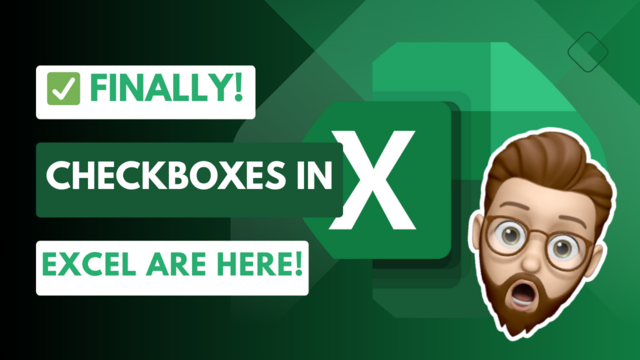 YouTube Thumbnail image highlighting the Excel Logo with the caption, "Finally! Checkboxes in Excel are here!"