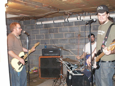The Retro Delicatessen reunion from the early 2000s, one of my old bands. Jesse Davis on the left on guitar, Joe Rankin on drums, me on bass. I was visiting and had borrowed this bass. Forget whose it was. 
