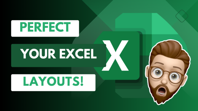 YouTube Thumbnail Image highlighting the Excel Logo with the caption "Perfect Your Excel Layouts"