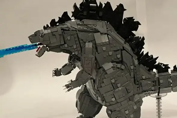 The upcoming Godzilla LEGO set, the promo image - he's breathing that lovely blue stuff 