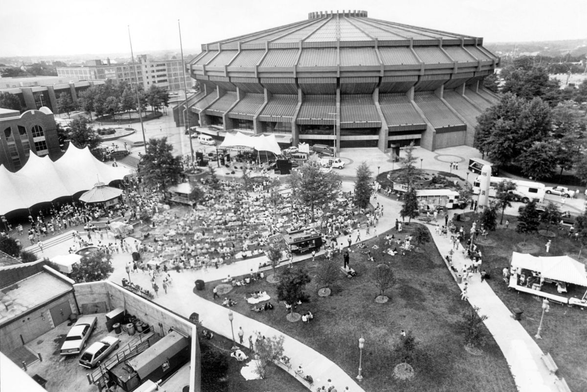 aerial vew of Richmond Coliseum VA area July 4th 1988 